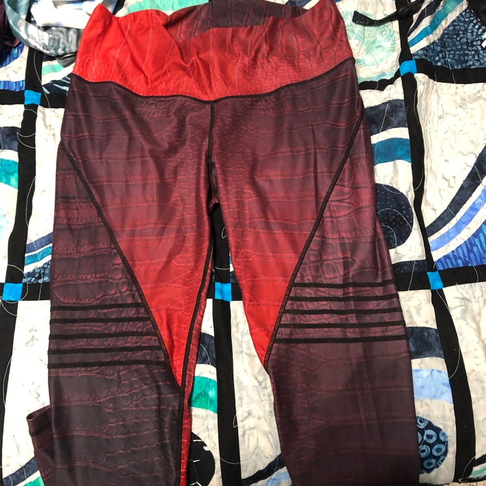 Niyama Sol red crocodile leggings